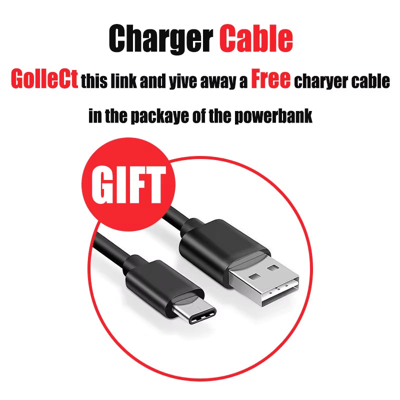 20000Mah New Portable Mini Power Bank Charger USB Fast Charging External Battery Pack for Heating Vest Jacket Scarf Socks Gloves