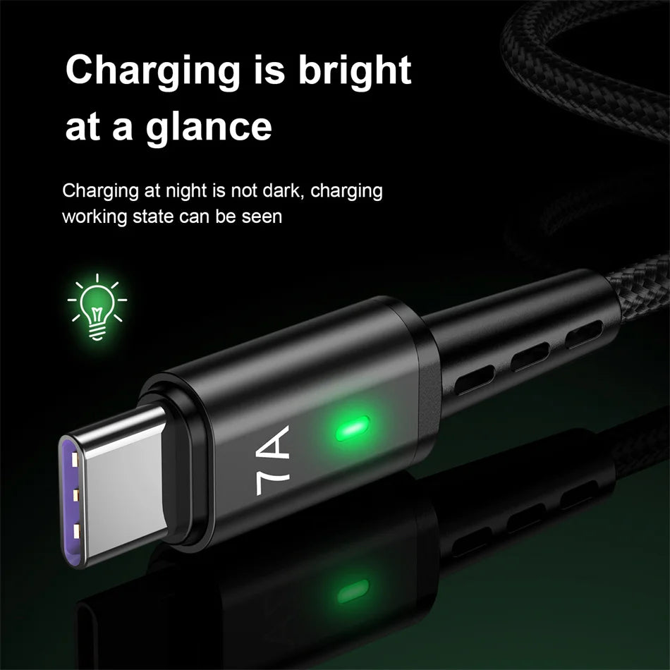 7A USB-C Fast Charging Cable: Power Up in Minutes